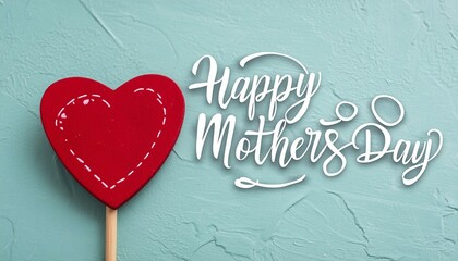 Heartfelt Love: Hand-Drawn Typography for Mother's Day"
"Celebrating Mom: Handcrafted Mother's Day Lettering with a Red Heart