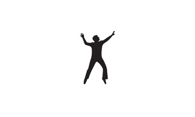 Fototapeta na wymiar dancing logo black simple flat icon on white background