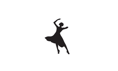  dancing logo black simple flat icon on white background