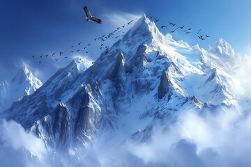 snow covered mountains