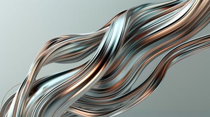 chrome 3d twisted lines wavy abstract background