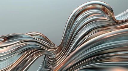 chrome 3d twisted lines wavy abstract background