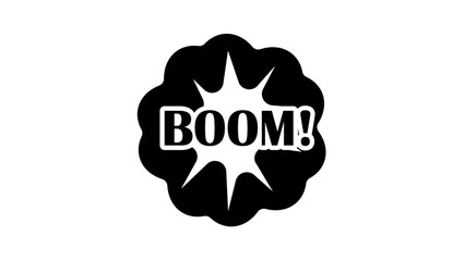explosion symbol, black isolated silhouette