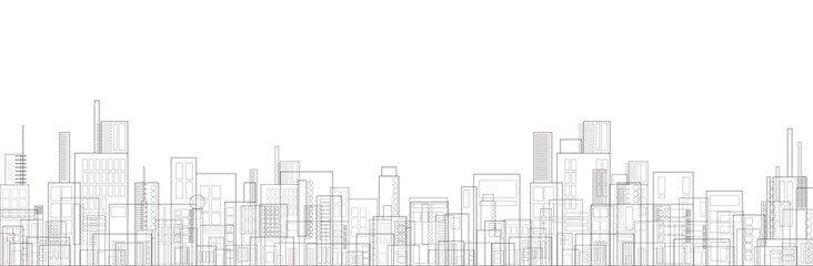 【PNG透過】高層ビルが立ち並ぶ都会の街並み風景 © skyhigh.ring