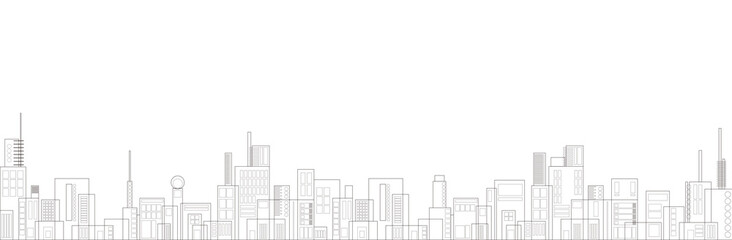 Obraz premium 【PNG透過】高層ビルが立ち並ぶ都会の街並み風景