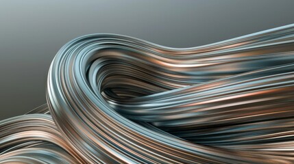 chrome 3d twisted lines wavy abstract background