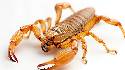 scorpion ready to strike isolated on white, generative ai