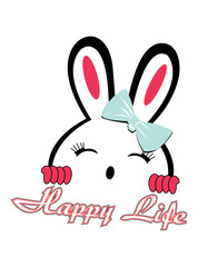 Girl bunny face t shirt print