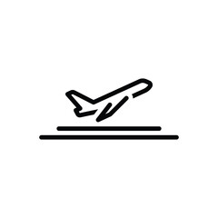 Black line icon for departure