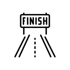 Black line icon for finish
