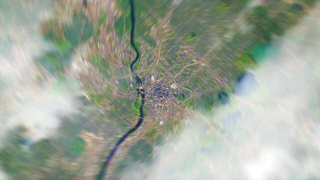 Minneapolis City - Minnesota - USA - Zoom in from Space