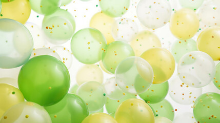 Colorful birthday balloons confetti background