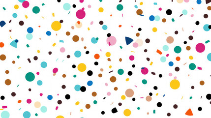 Colorful Confetti party background And color dots on white background for celebrating award events or birthday party