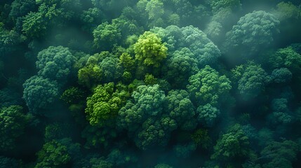 Aerial View of Organic Artistry in Forest