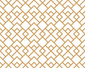 The geometric pattern with lines. Seamless vector background. White and golden texture. Graphic modern pattern. Simple lattice graphic design