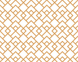 The geometric pattern with lines. Seamless vector background. White and golden texture. Graphic modern pattern. Simple lattice graphic design