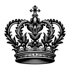 Crown vector silhouette isolated on white background