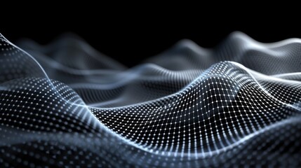 abstract polygonal mesh wire wave background