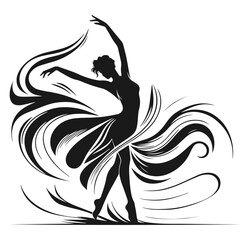 Dancing boy vector silhouette isolated on white background