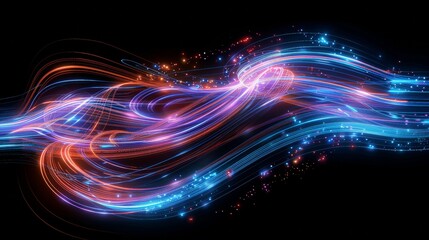 Obraz premium beautiful neon colored magic spark line abstract background