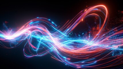 beautiful neon colored magic spark line abstract background