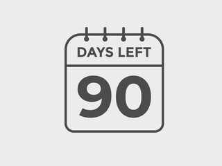 90 days to go countdown template. 90 day Countdown left days banner design. 90 Days left countdown timer