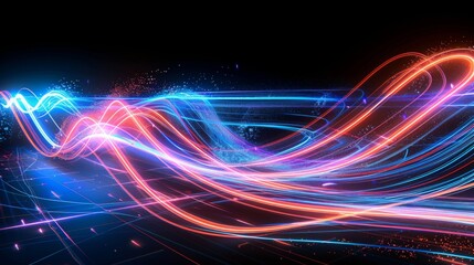 Fototapeta premium beautiful neon colored magic spark line abstract background