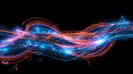 beautiful neon colored magic spark line abstract background