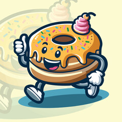 cake mascot hand draw illustration logo 6