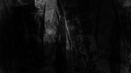 Black scratched grunge texture. Abstract old cement wall painted black crack texture.  - obrazy, fototapety, plakaty