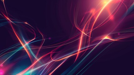 Fototapeta premium abstract blurred neon tangled web glowing lines background