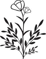 Obraz premium flower vector black. flower vector black.