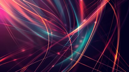 abstract blurred neon tangled web glowing lines background
