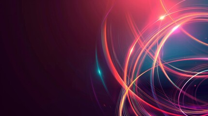 abstract blurred neon tangled web glowing lines background