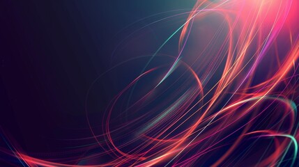 abstract blurred neon tangled web glowing lines background