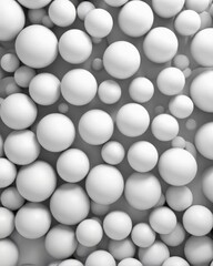 Abstract background of white balls. 3d rendering, 3d illustration.