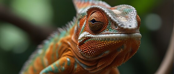 Close-up of green galapagos land iguana
