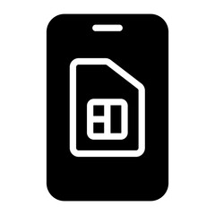 Obraz premium sim card mobile phone glyph icon