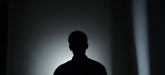 silhouette of a person in the dark