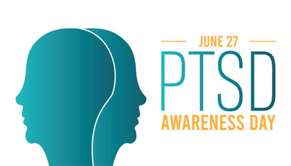 National PTSD Awareness day observed every year in June Template for background, banner, card, poster with text inscription.