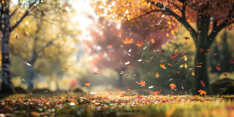 Autumn leaves falling background