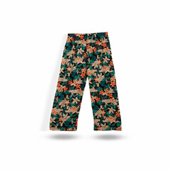 palazzo pant mockup front used as design template, isolated on white background with clipping path.