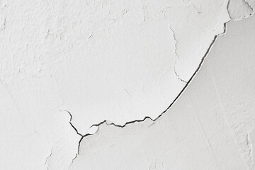 White peeling paint on wall,Old Grey Concrete wall with Cracked Flaking Plaster Paint. Floor Cement...