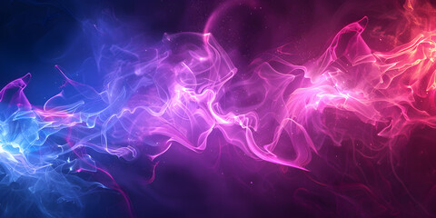  Abstract background with pink and blue neon lights and smoke on dark background , Waves of neon light forming a dynamic and dark background Abstract neon fractal wallpaper with space  

