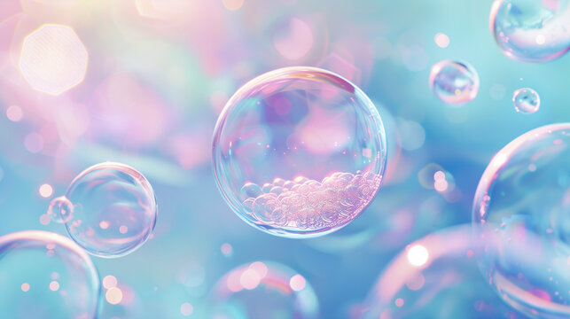 micellar water molecule bubble floating