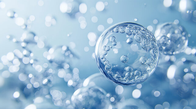 micellar water molecule bubble floating