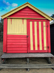 colorful beach hut