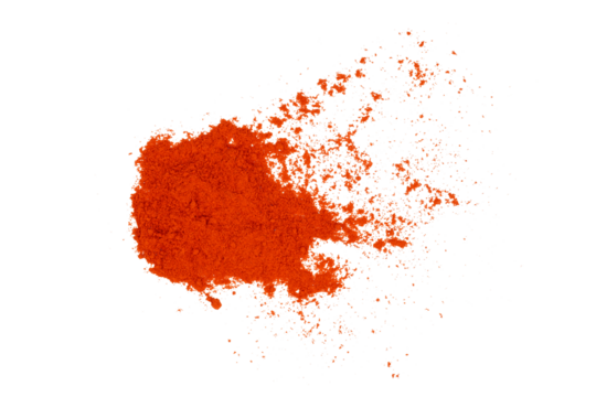 A pile of dried paprika powder Isolated Transparent