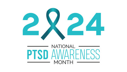 National PTSD Awareness Month observed every year in June Template for background, banner, card, poster with text inscription.