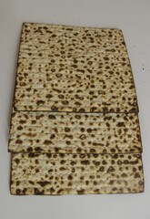 Matzoh for the Jewish Passover. It is a Jewish custom to eat matzoh on Passover, bread made from unleavened dough